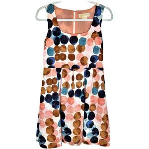 MICHAEL Michael Kors Sleeveless Dress 8P Dots Fit Flare Cotton Crinoline Party
